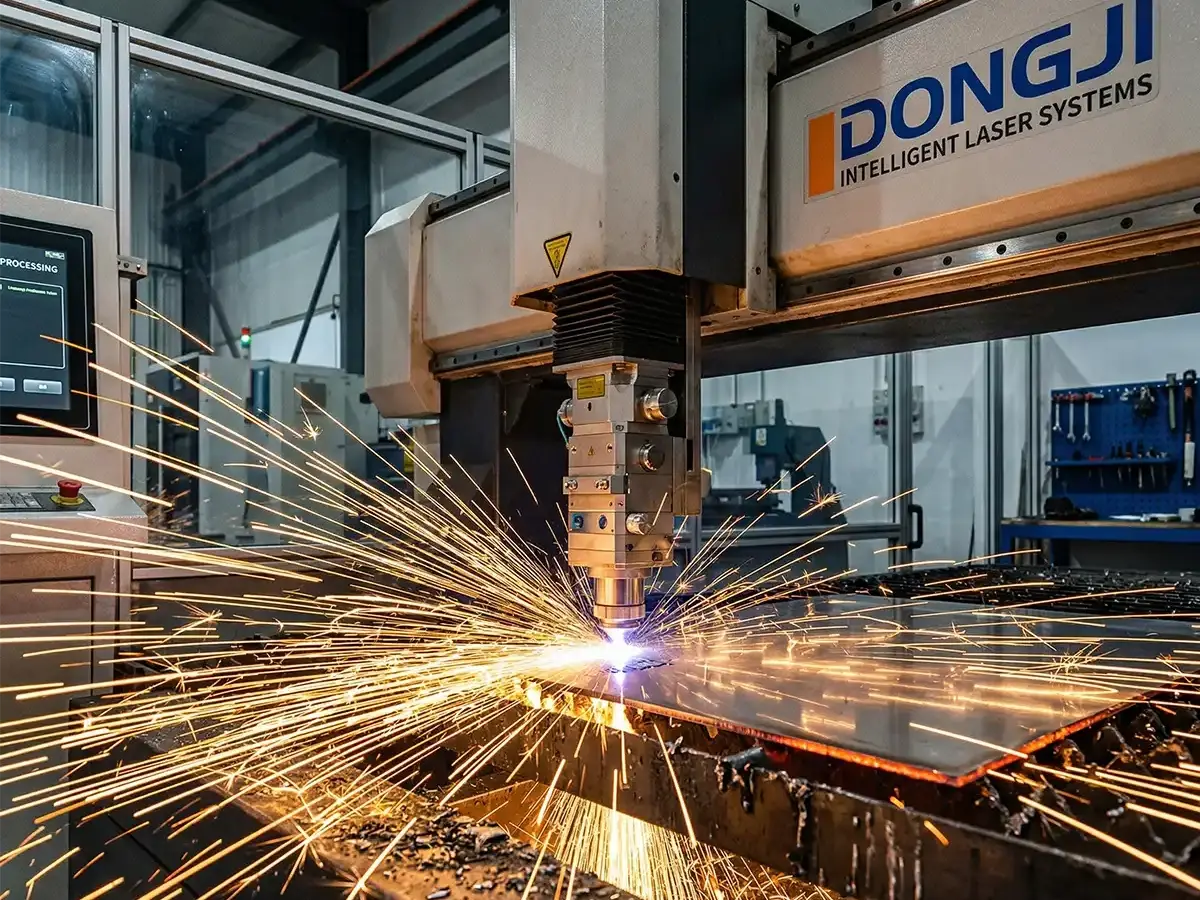 Dongji sheet metal factory China fiber laser cutting machine 3000W to 30000W precision cutting at 30 meters per minute