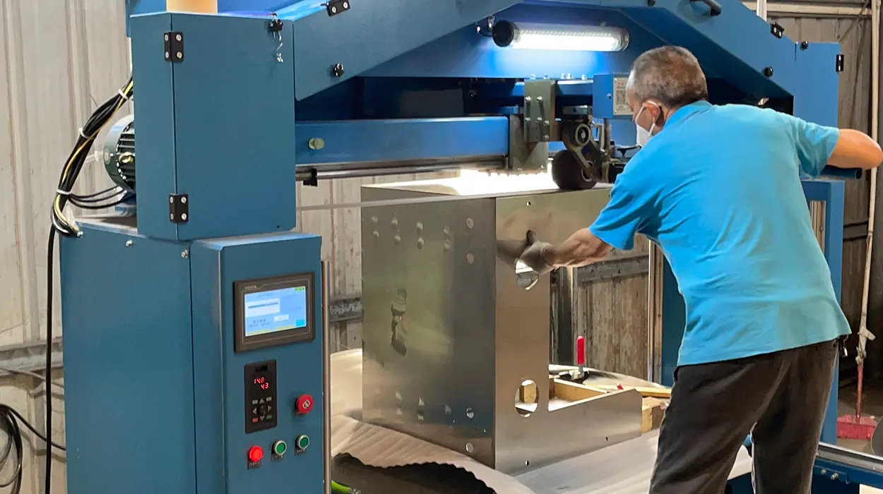 Dongji in-house quality control laboratory with tensile testing, salt spray machine, and auto sheet metal inspection equipment
