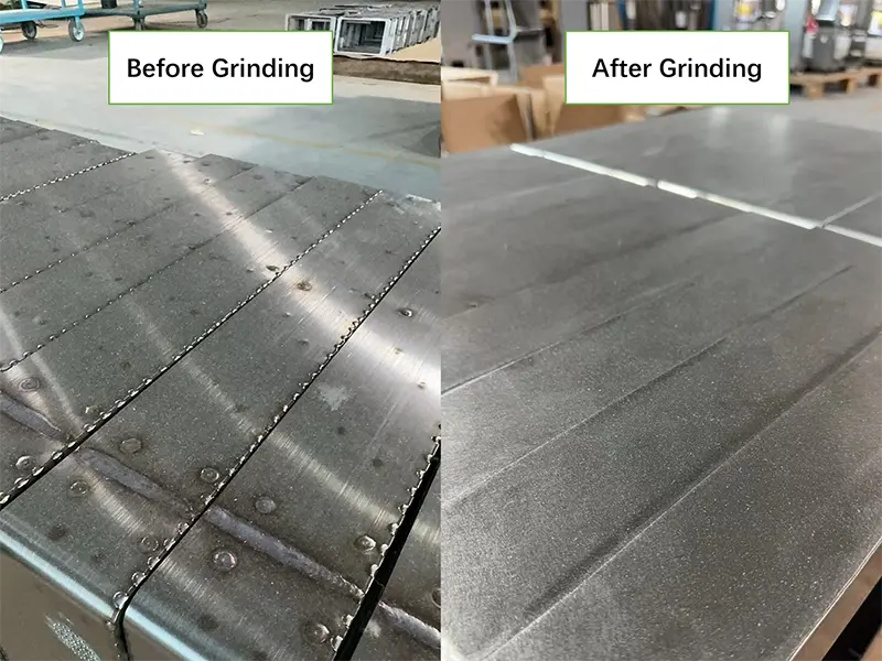 Various sheet metal material samples including aluminum, mild steel, stainless steel, and galvanized sheets processed at Dongji factory
