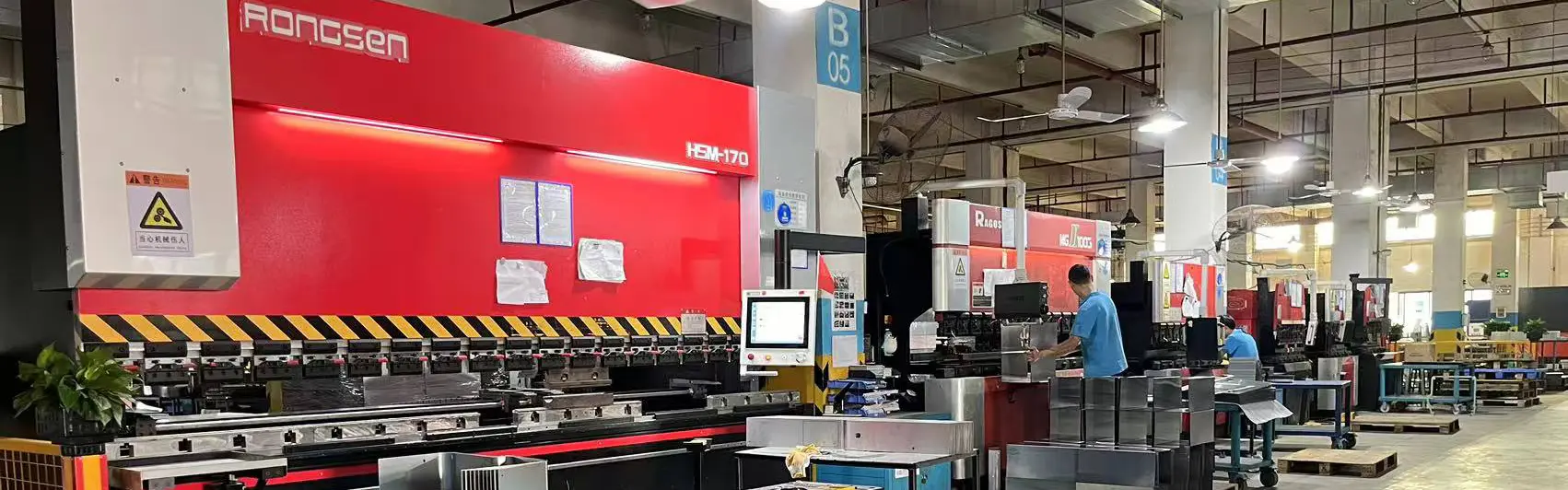 Dongji Intelligent Equipment smart factory workshop panoramic view showing multiple simultaneous production lines CNC machines and assembly stations