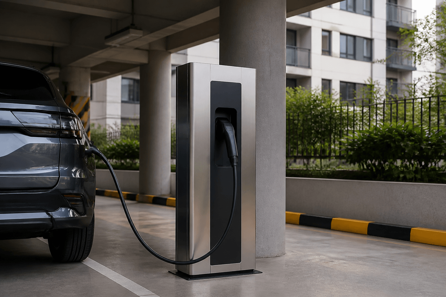 Pedestal de Cargador EV Personalizable y de Pie para Edificios Residenciales
