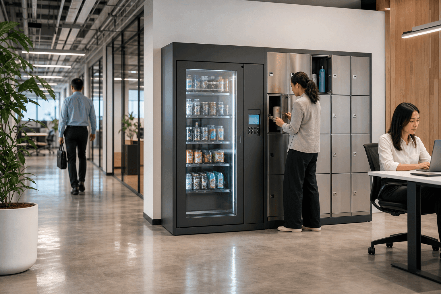 Custom Combination Vending and Locker Cabinet - Assembled & Tested