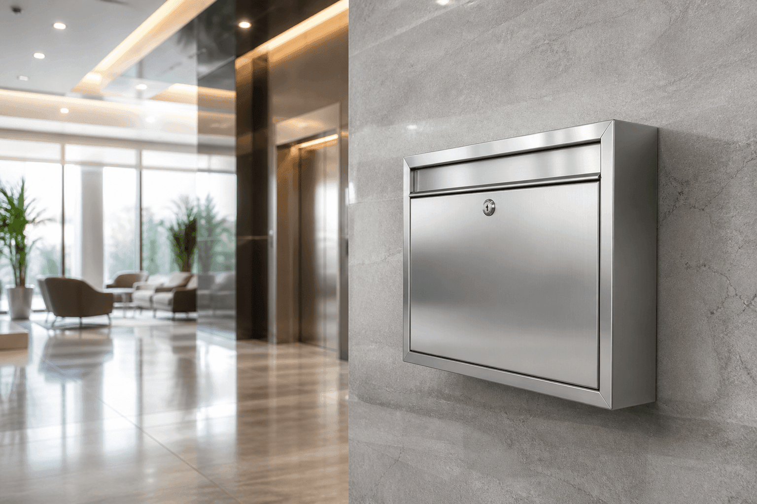 OEM Waterproof Stainless Steel Wall Mounted Office Mailbox with Security Lock