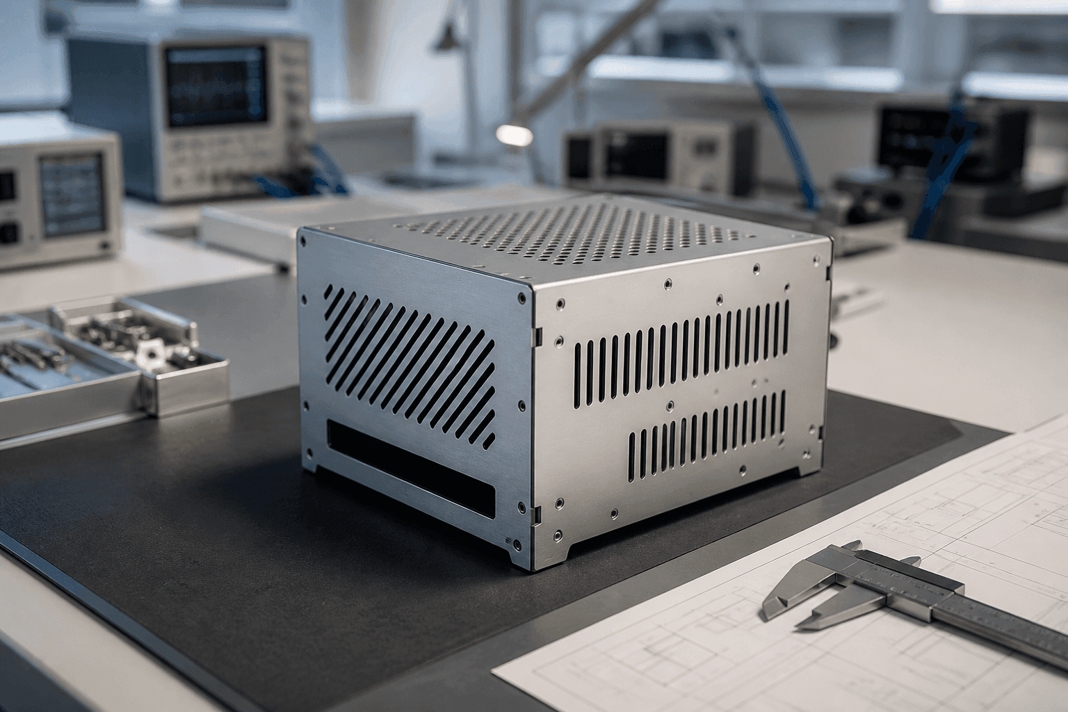 Customized Laser-Cut & Folded Metal Box for Prototype Applications