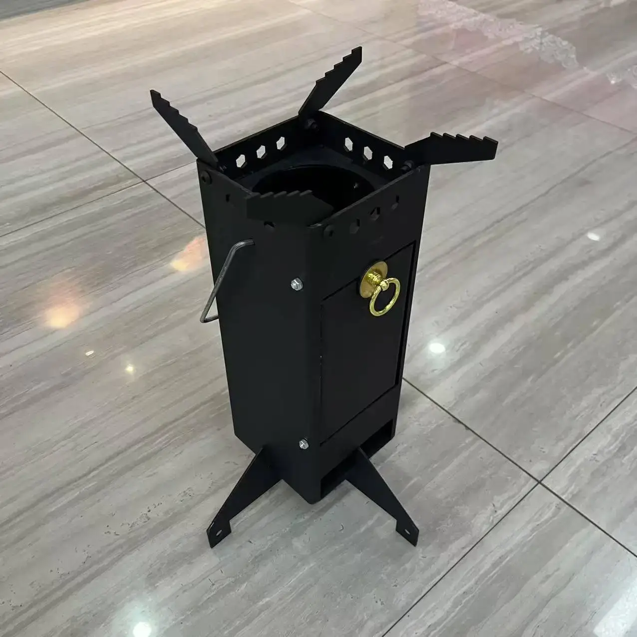 Foldable Stainless Steel Rocket Stove with Powder Coating for Durable Outdoor Use - Image 3