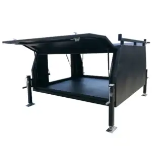 Custom Black Aluminum Alloy Toolbox for Pickup Truck Trailers